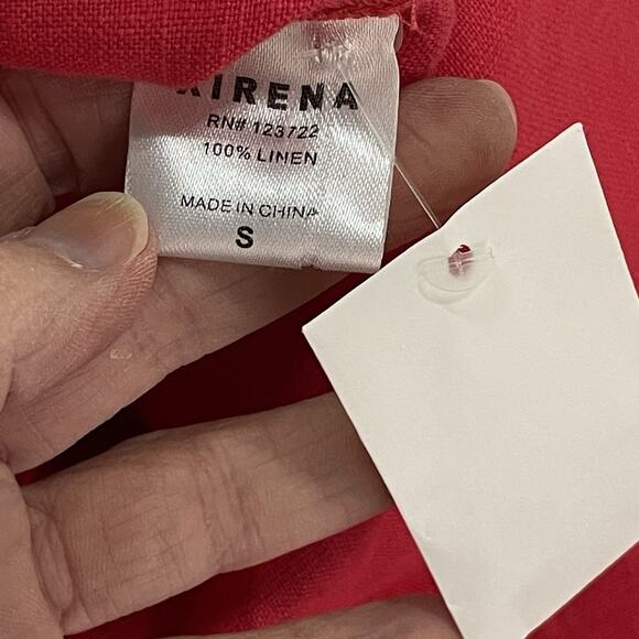 Xirena Button Up Pink Linen Midi Dress Size S Tie Belt Contemporary Minimalist - Picture 6 of 8